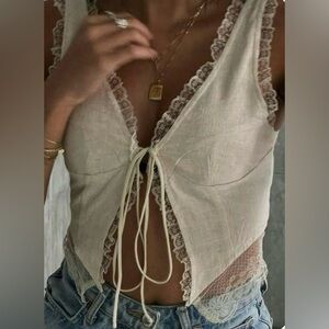 Commense White Lace Trim Camisole